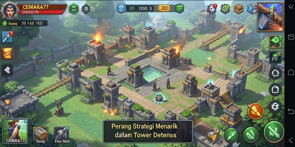 Gameplay seru CEMARA77 dalam Tower Defense yang menantang.