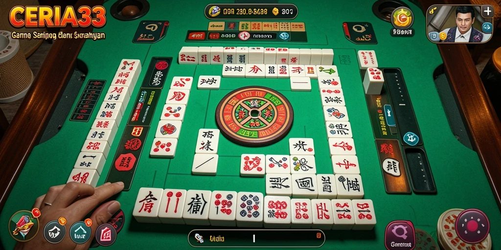 Tampilan screenshot CERIA33 menampilkan gameplay Mahjong yang seru dan menantang.