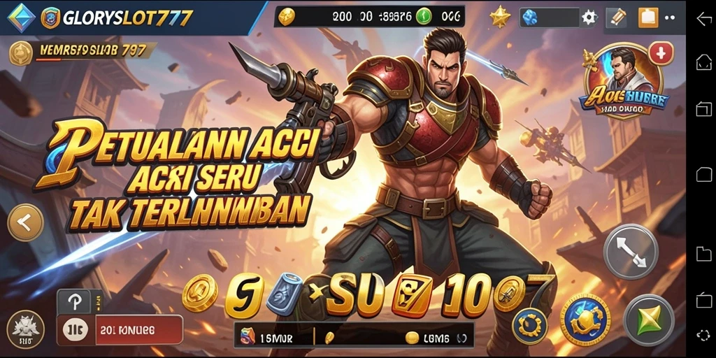 Tampilan aksi mendebarkan dalam gameplay GLORYSLOT777.