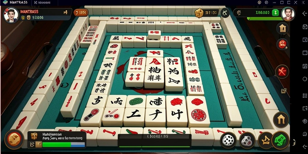 Tangkapan layar utama MANTRA55 menampilkan gameplay Mahjong yang menarik.