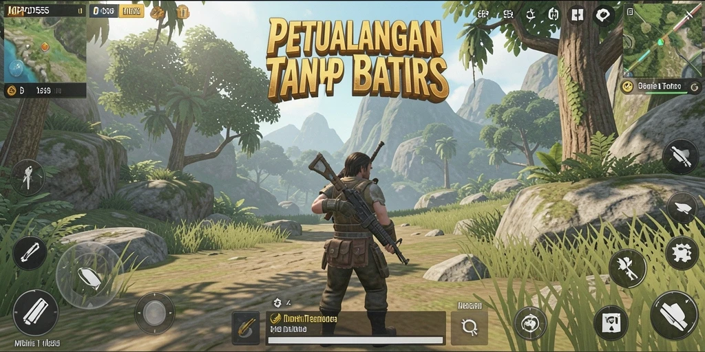 Screenshot menampilkan eksplorasi mendalam dalam game Open World.