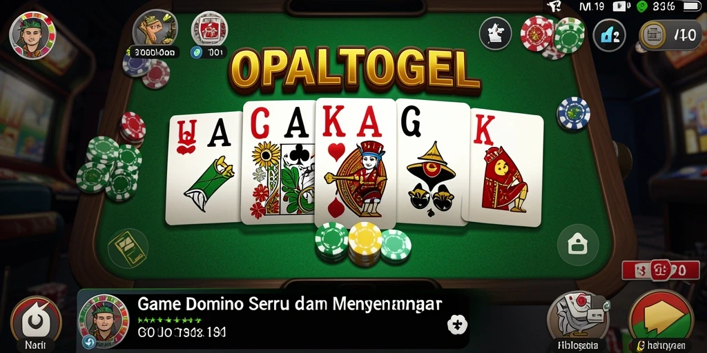 Screenshot OPALTOGEL menunjukkan gameplay domino yang menarik dan interaktif.