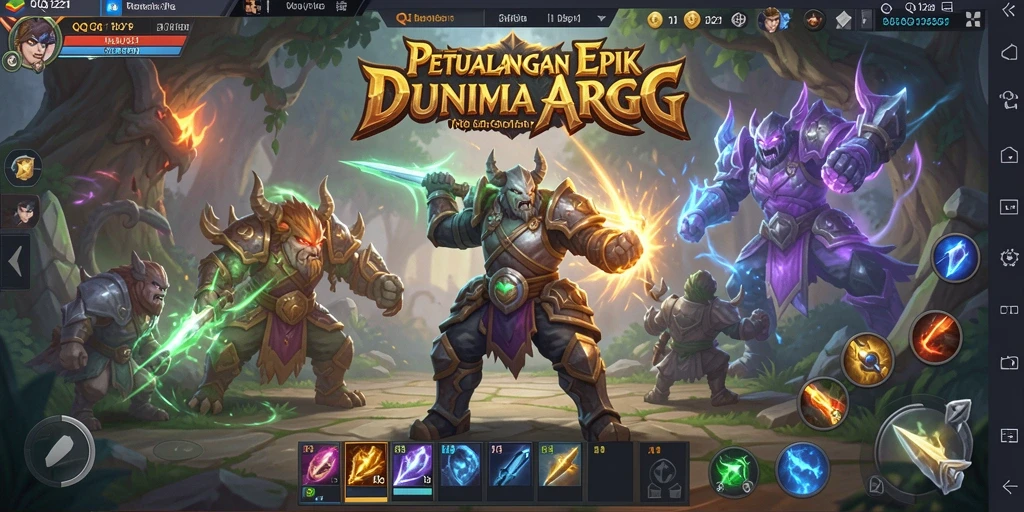 Screenshot gameplay <strong>QQ1221</strong> menampilkan pertarungan yang mendebarkan dalam dunia fantasi.